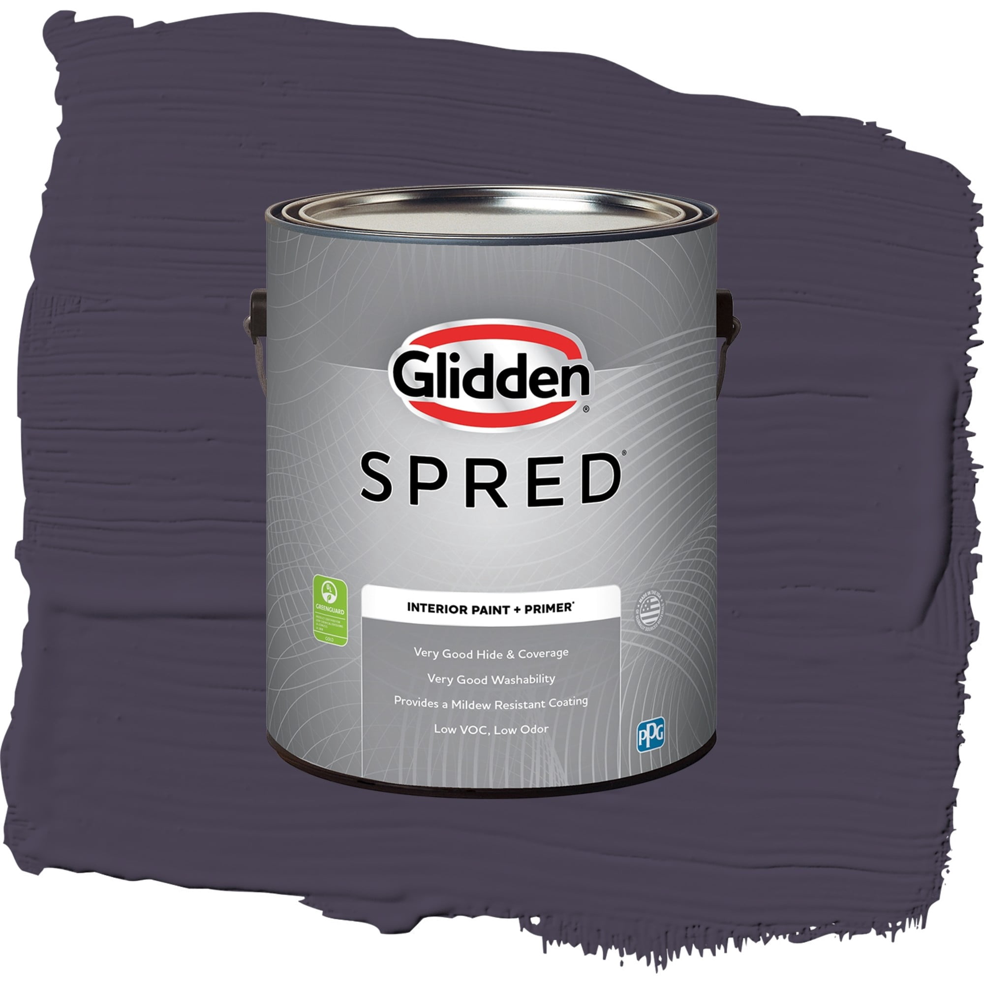 Glidden Spred Blackberry Flat Interior Paint and Primer, 1 Gallon