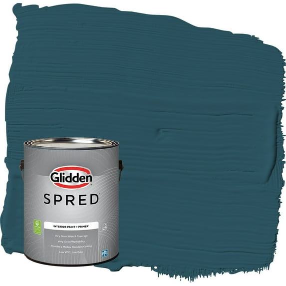 Glidden Spred Blue Bayberry / Green Eggshell Interior Paint with Primer, 1 Gallon