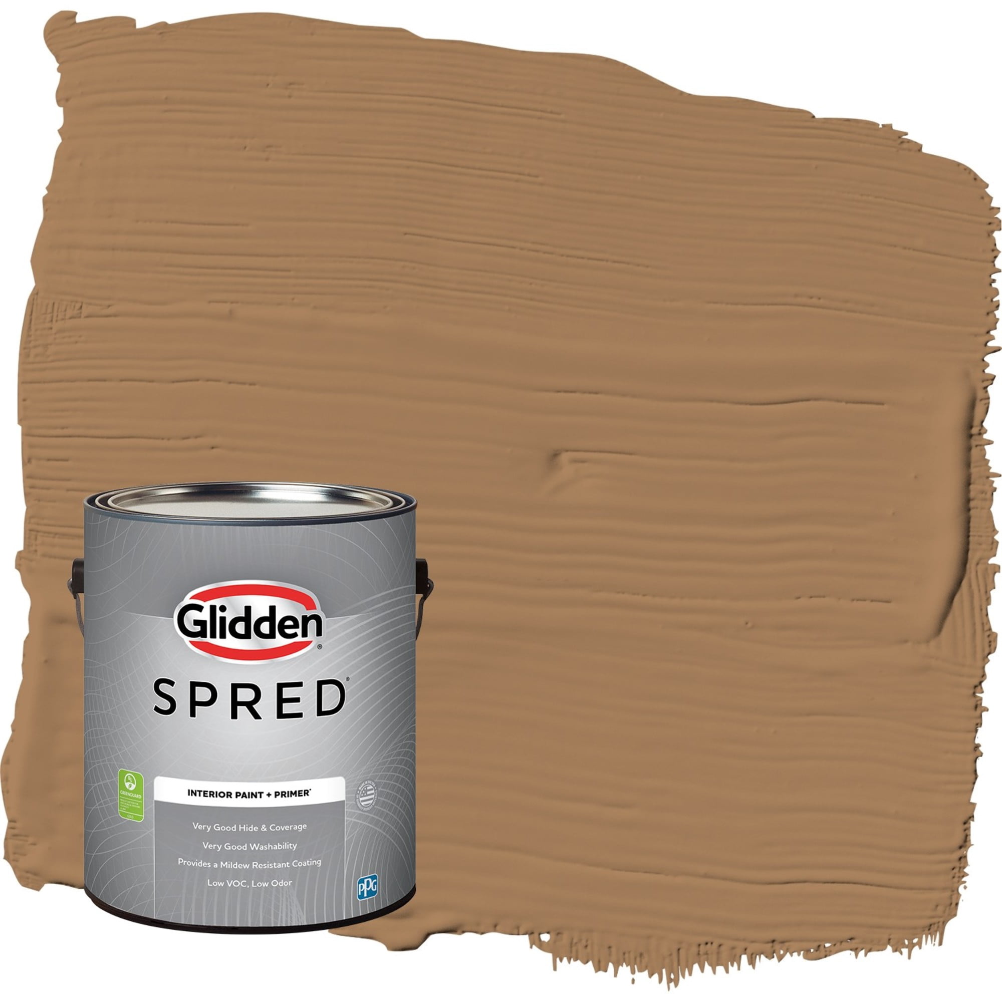 Glidden Spred Cinnamon Crunch / Brown, Flat Interior Paint with Primer, 1 Gallon