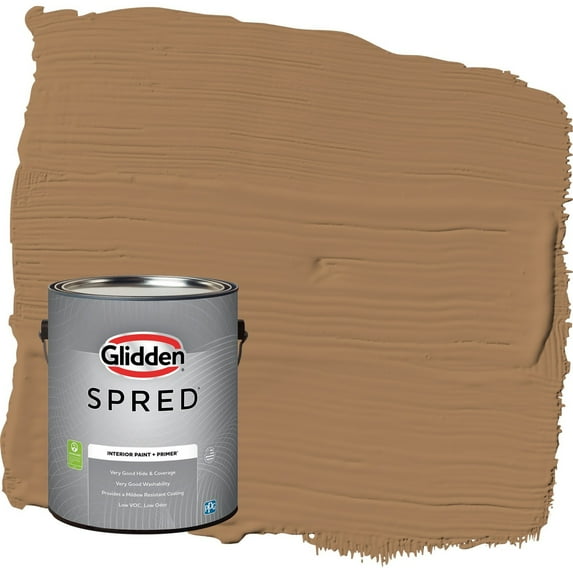 Glidden Spred Cinnamon Crunch / Brown Flat Interior Paint with Primer, 1 Gallon