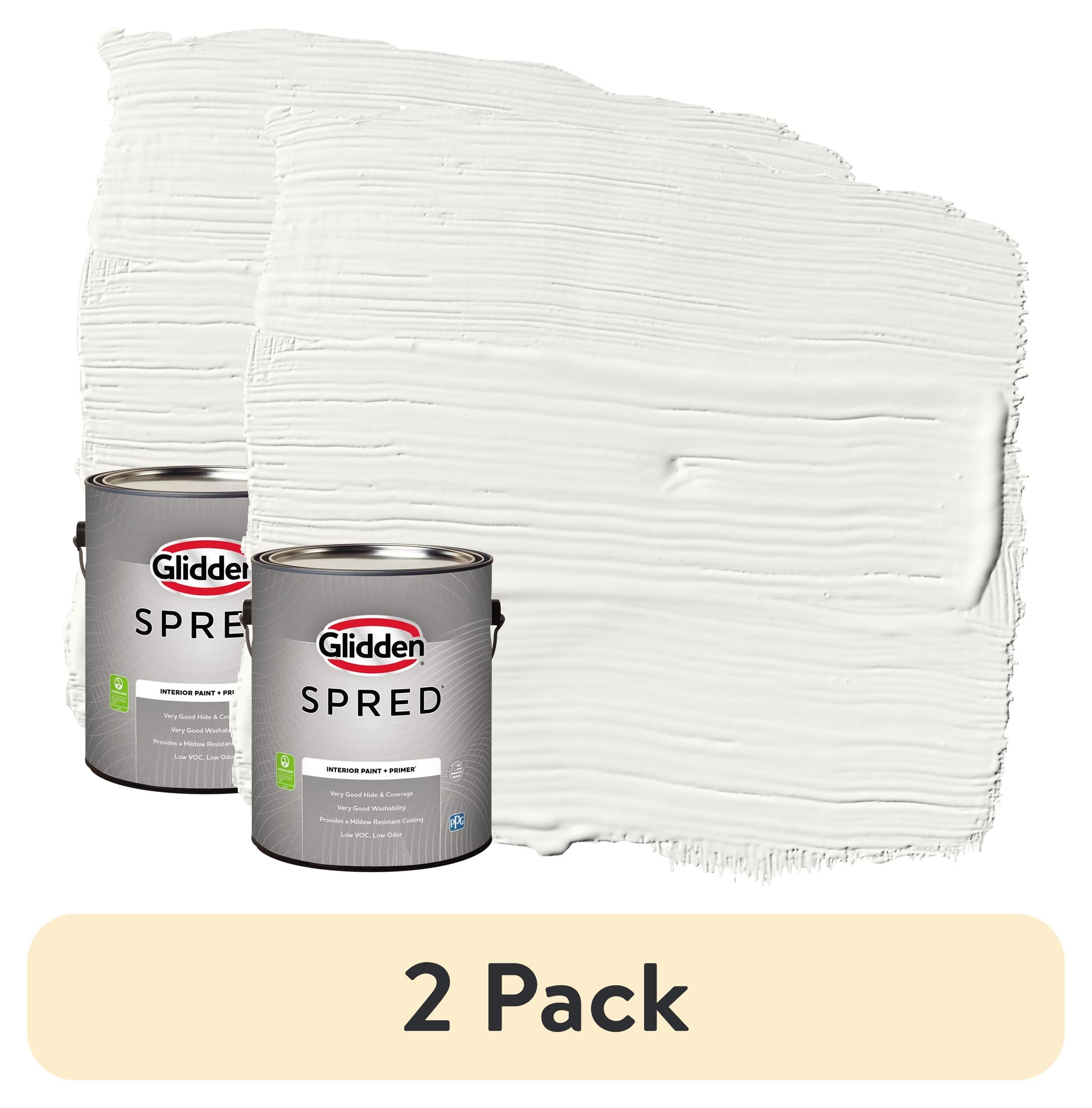 (2 pack) Glidden Spred Grab-N-Go Interior Wall Paint, White, Eggshell, 1 Gallon