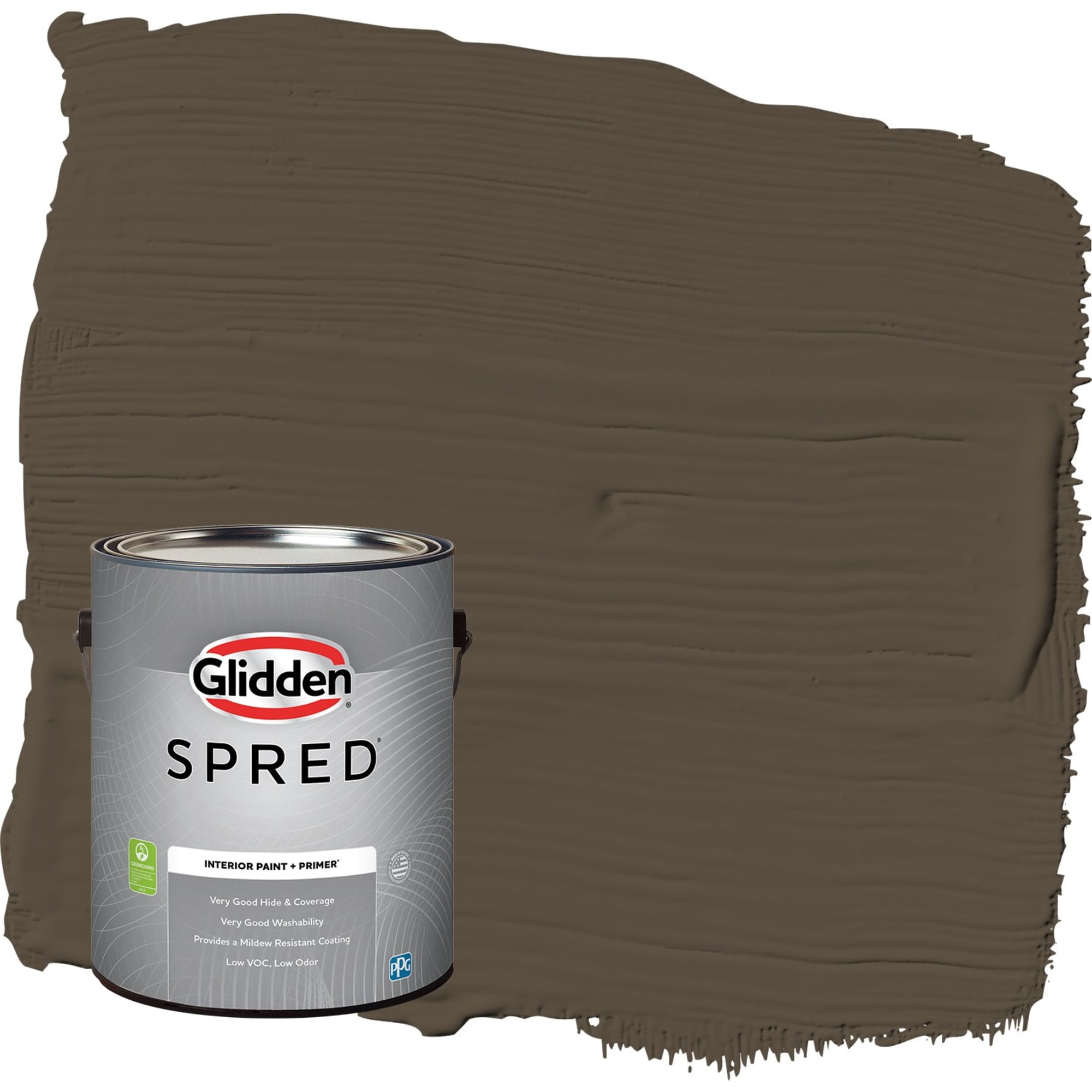 Glidden Spred Afternoon Tea / Brown, Flat Interior Paint with Primer, 1 Gallon