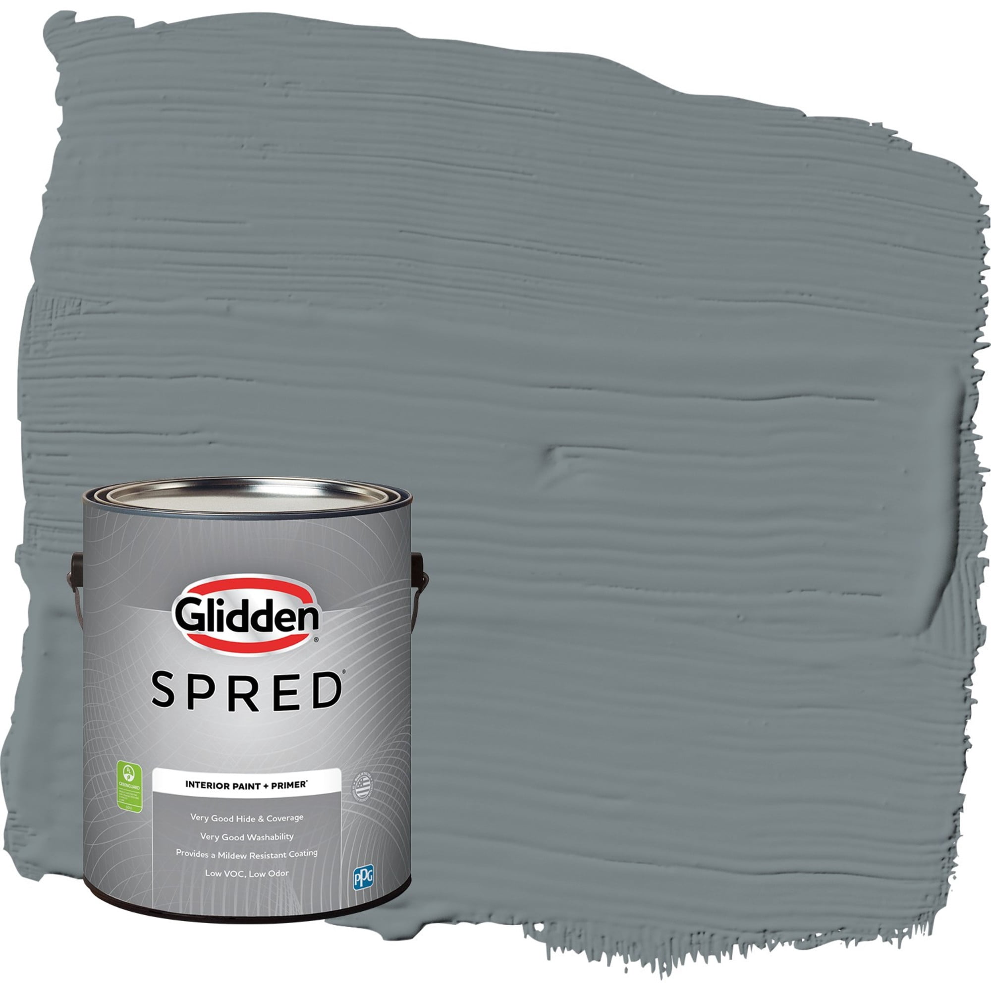 Glidden Spred Garrison Gray / Grey, Semi-Gloss Interior Paint with Primer, 1 Gallon