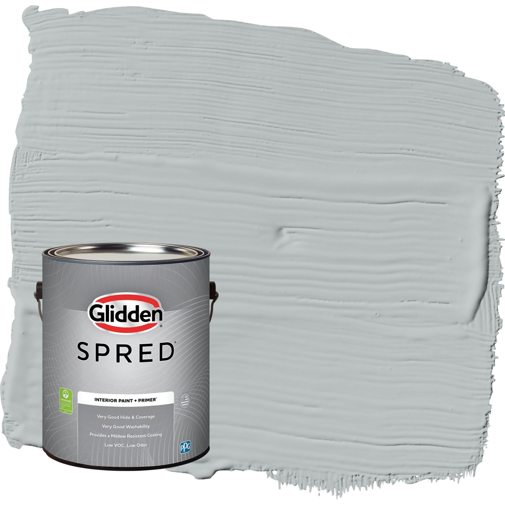 Glidden Spred Maiden Mist / Gray, Flat Interior Paint with Primer, 1 Gallon