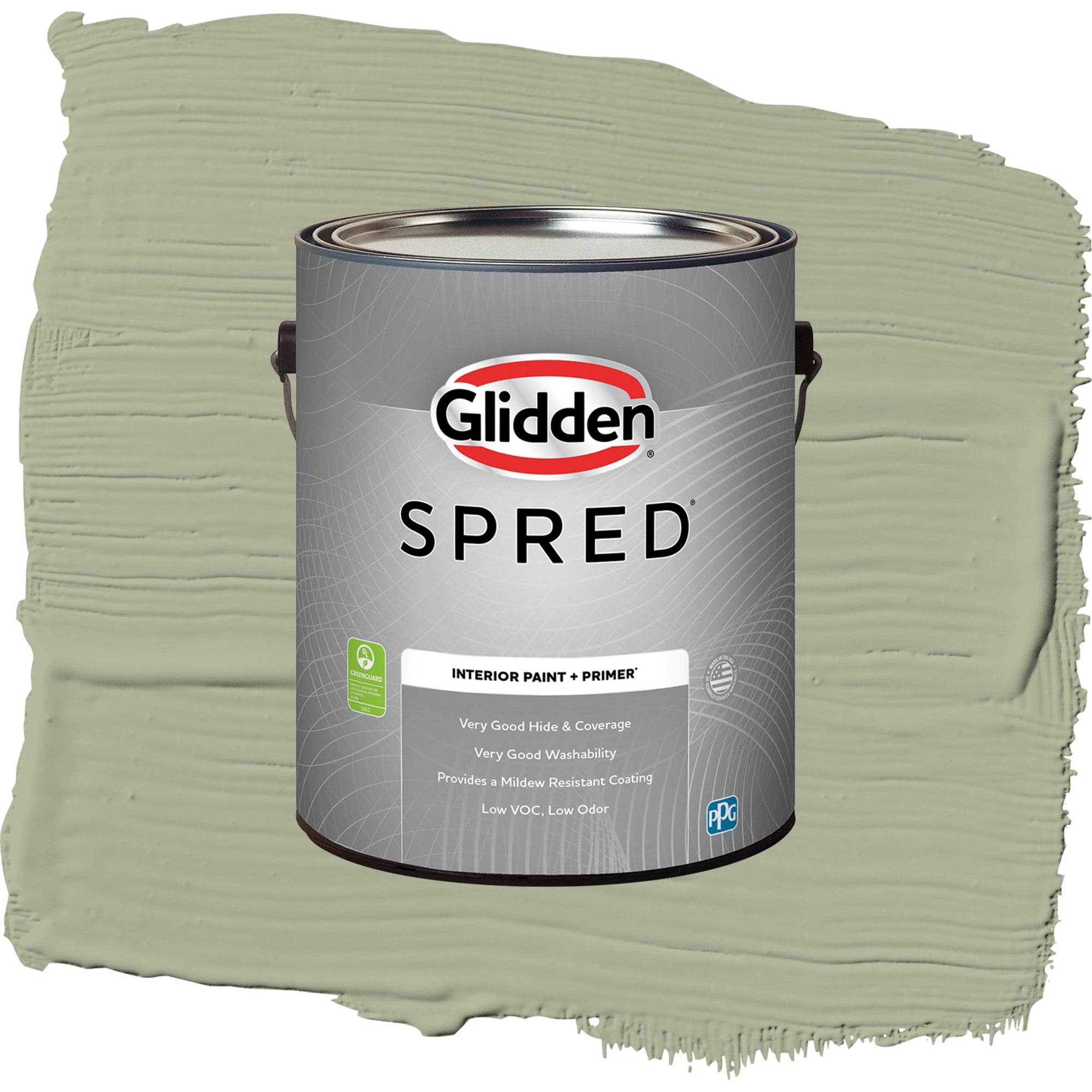 Glidden Spred Olive Sprig Flat Interior Paint and Primer, 1 Gallon