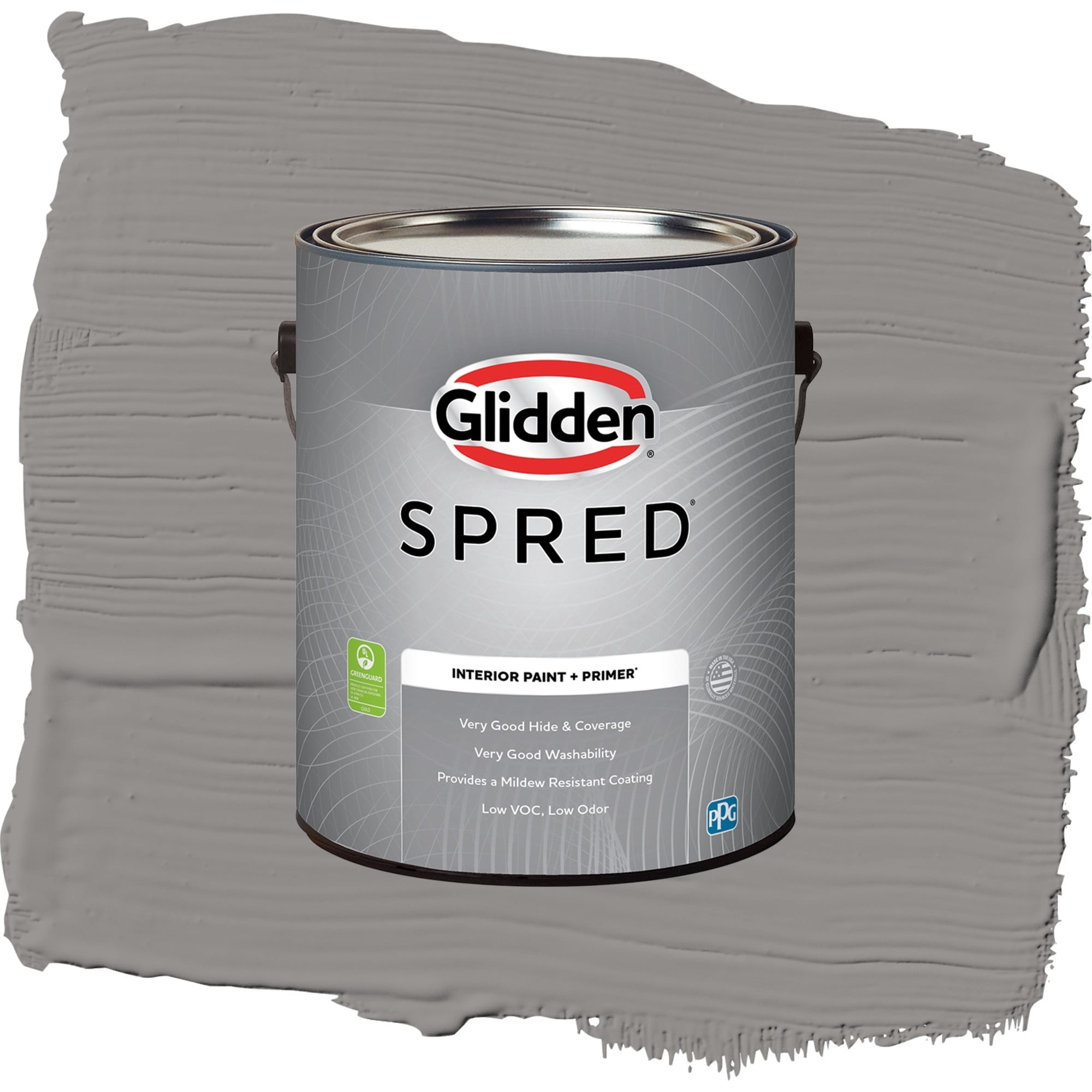 Glidden Spred Antique Silver Eggshell Interior Paint and Primer, 1 Gallon