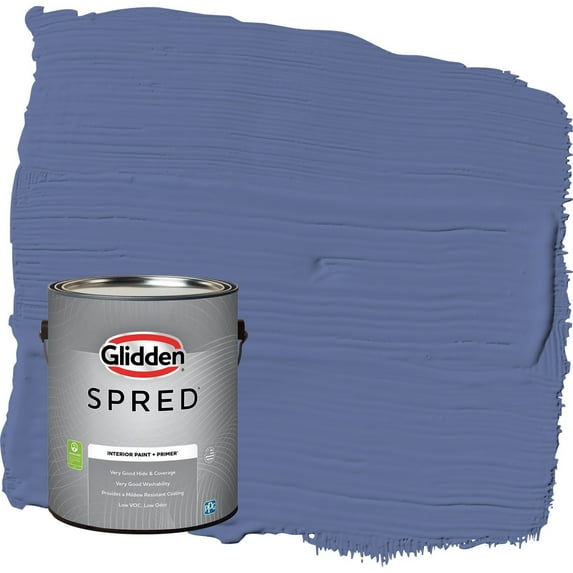 Glidden Spred Blueberry Patch / Blue Semi-Gloss Interior Paint with Primer, 1 Gallon