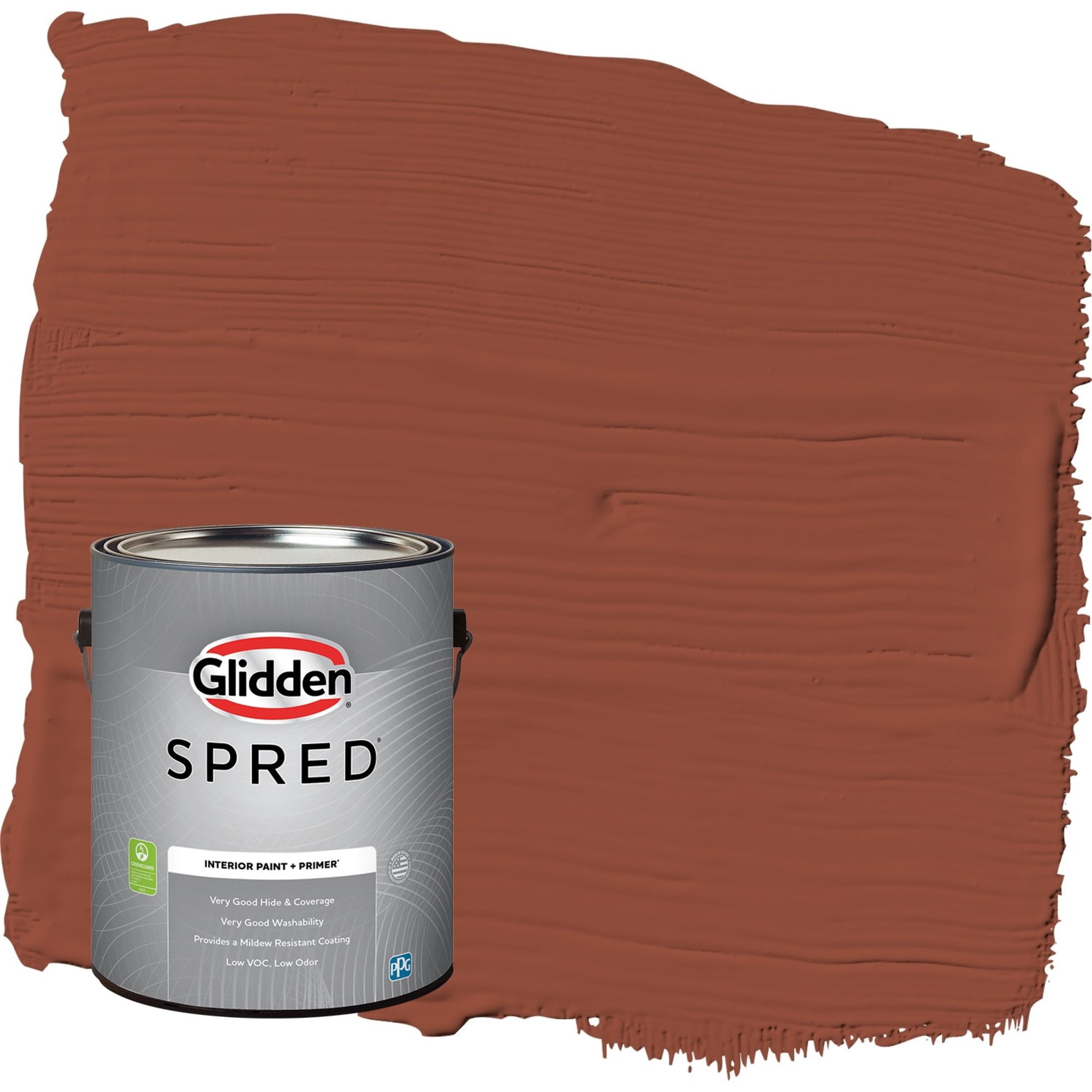 Glidden Spred Burled Redwood / Brown, Semi-Gloss Interior Paint with Primer, 1 Gallon