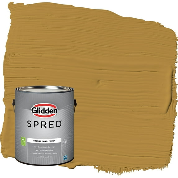 Glidden Spred Butterscotch Ripple / Yellow Semi-Gloss Interior Paint with Primer, 1 Gallon