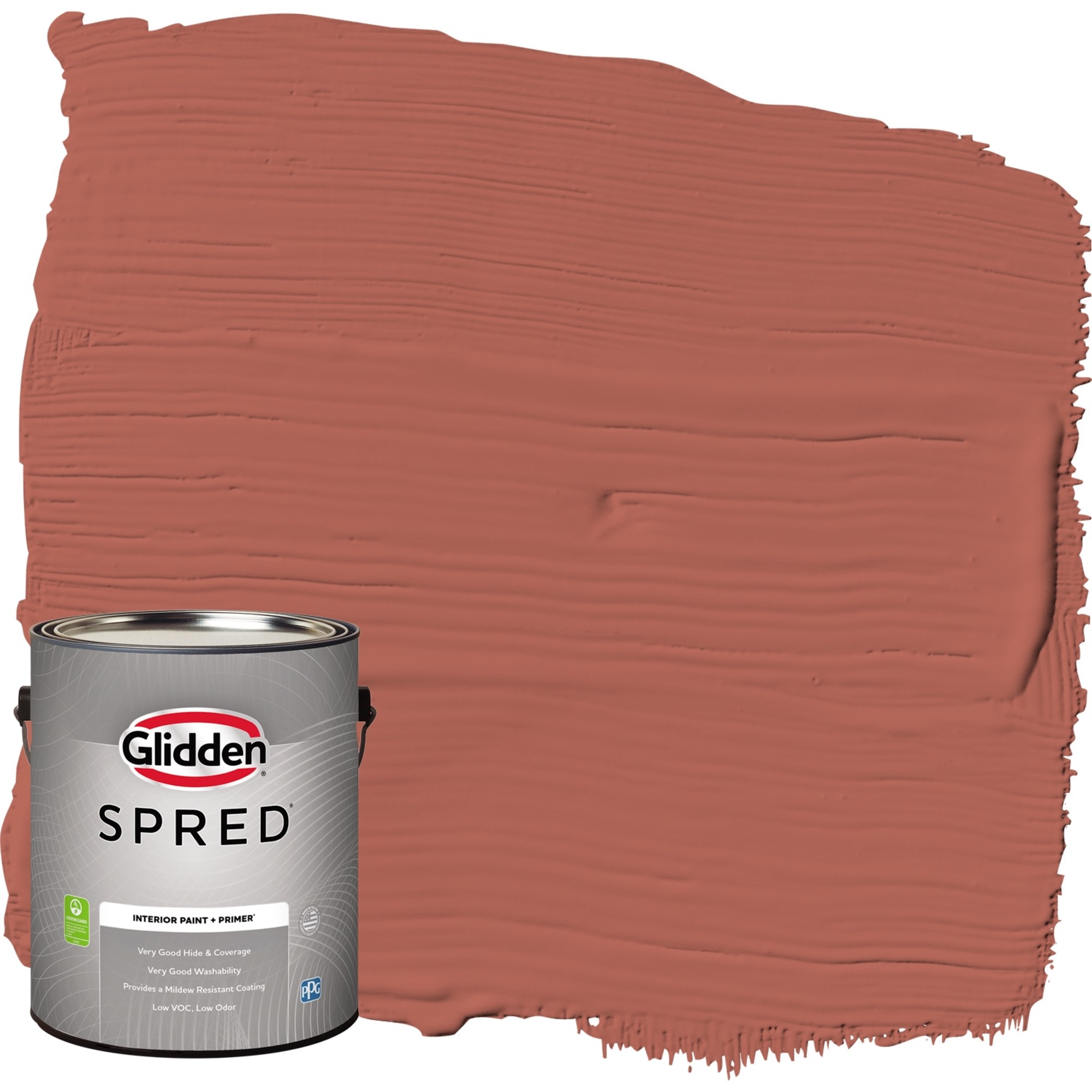 Glidden Spred Interior Paint & Primer Cinnabar / Orange, Flat, 1 Gallon