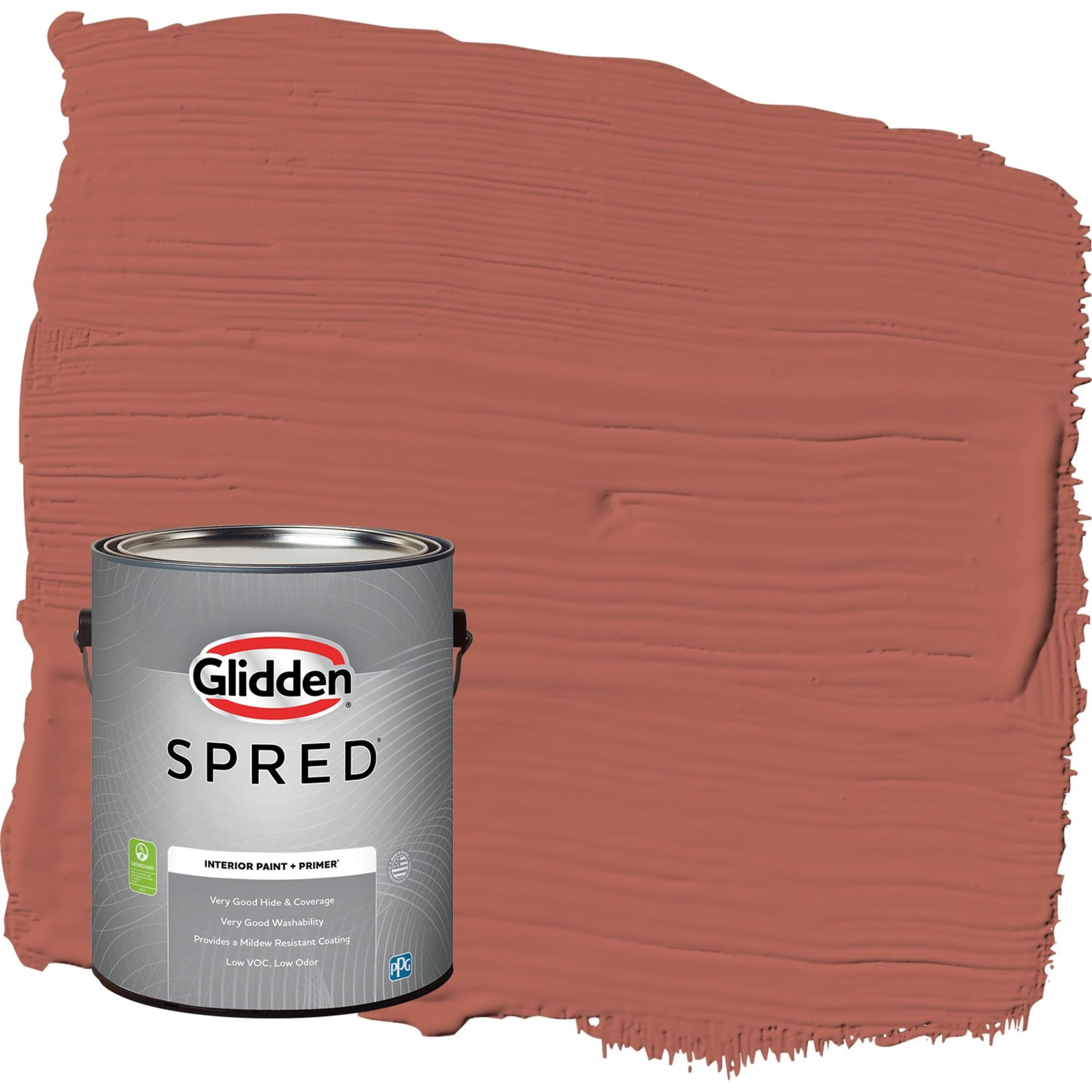 Glidden Spred Cinnabar / Red, Semi-Gloss Interior Paint with Primer, 1 Gallon