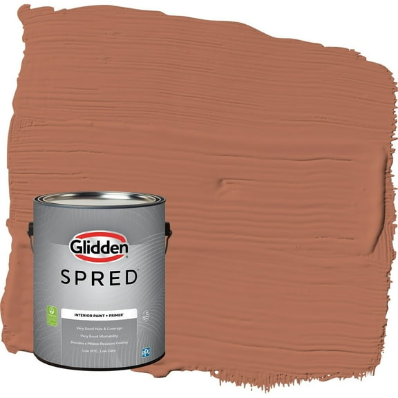 Glidden Spred Copper Beech / Orange Eggshell Interior Paint with Primer, 1 Gallon