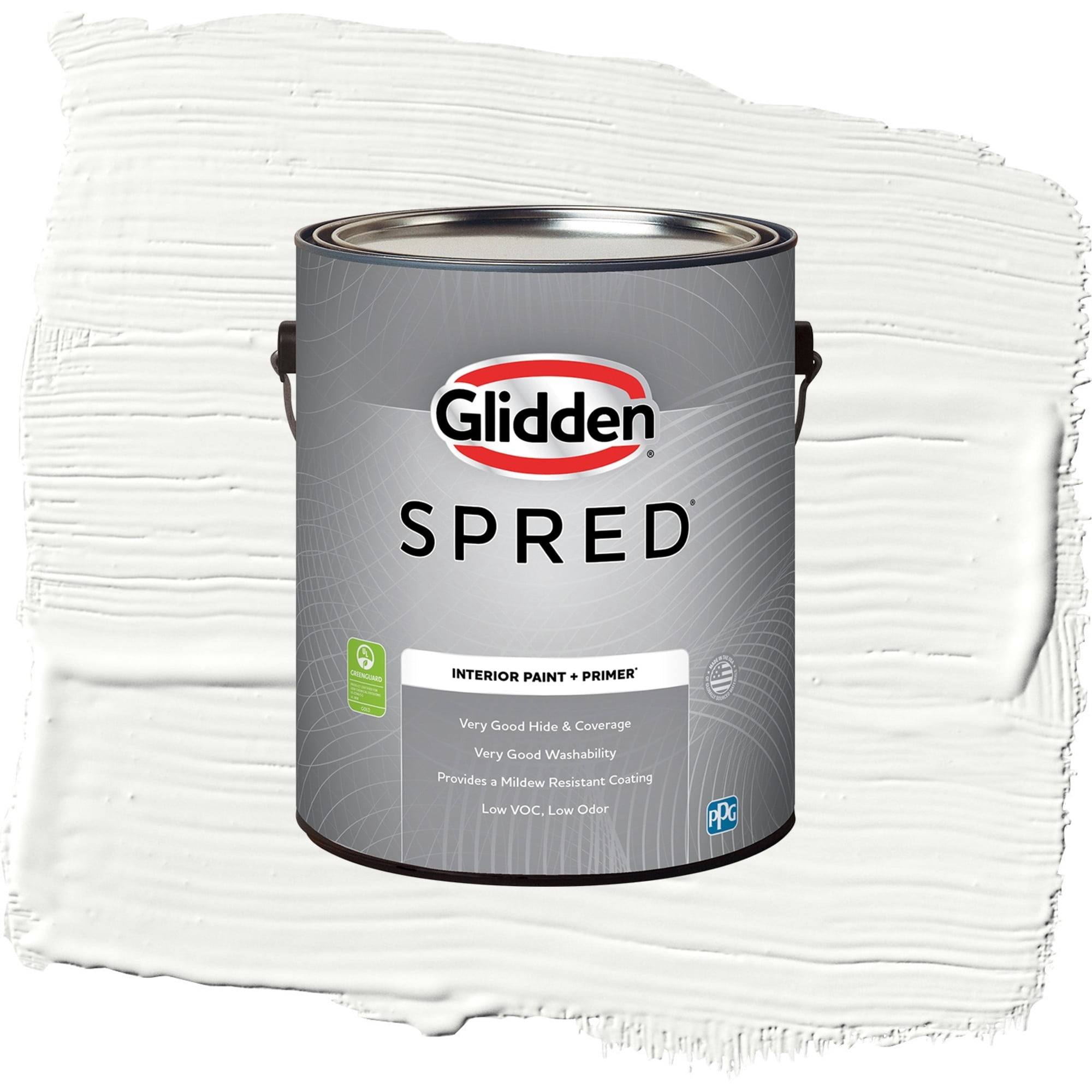 Glidden Spred Delicate White Flat Interior Paint and Primer, 1 Gallon
