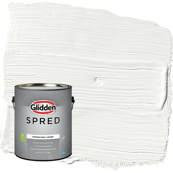 Glidden Spred Delicate White Semi-Gloss Interior Paint with Primer, 1 Gallon
