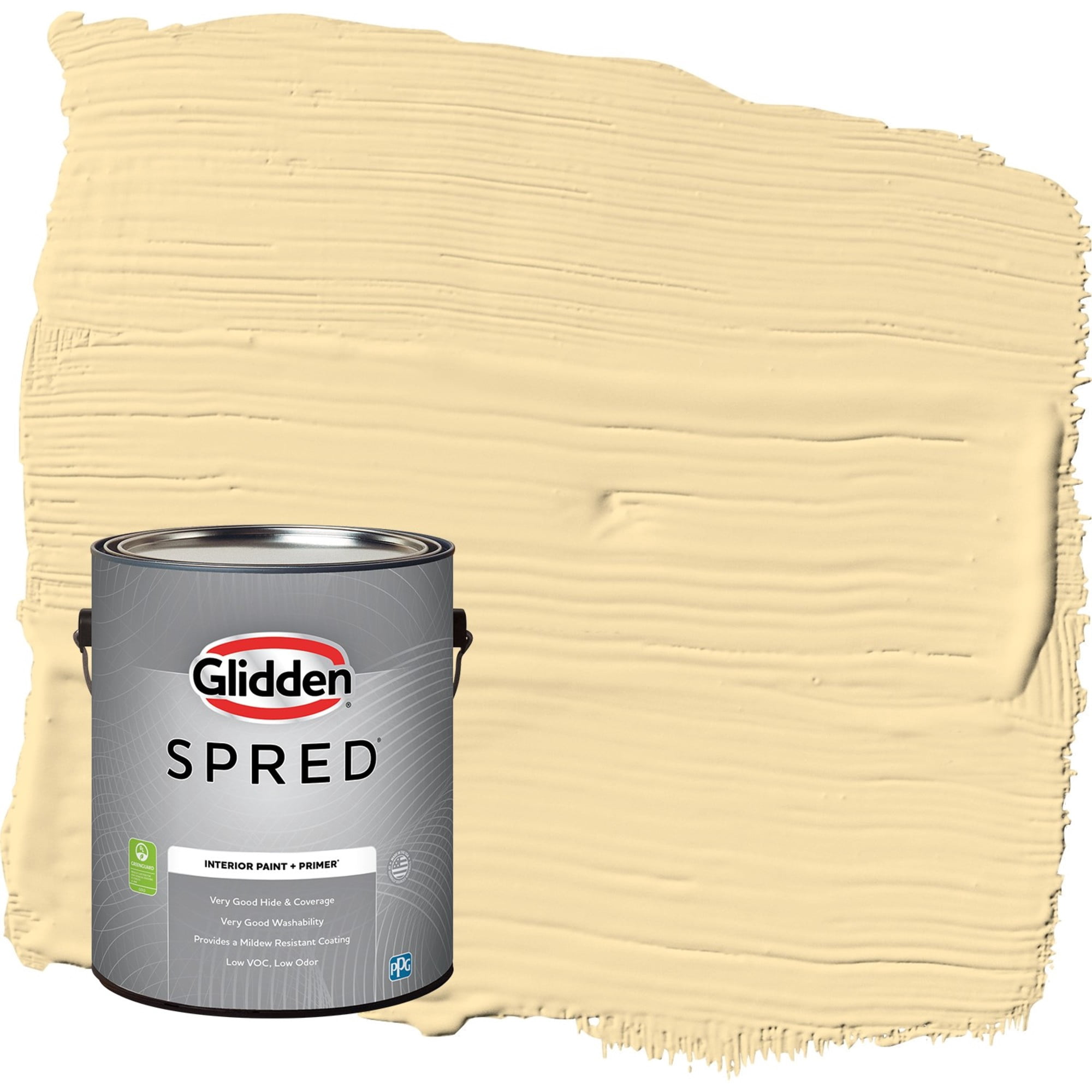 Glidden Spred Dusty Yellow / Yellow, Flat Interior Paint with Primer, 1 Gallon