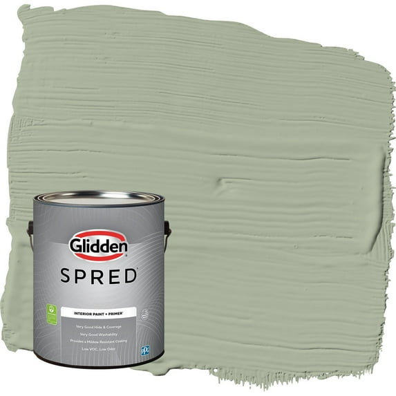 Glidden Spred Gargoyle / Green Flat Interior Paint with Primer, 1 Gallon