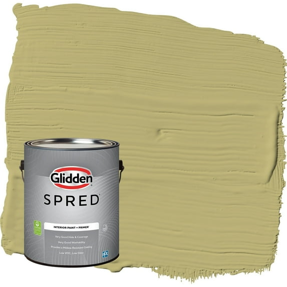 Glidden Spred Gracious Glow / Green Flat Interior Paint with Primer, 1 Gallon