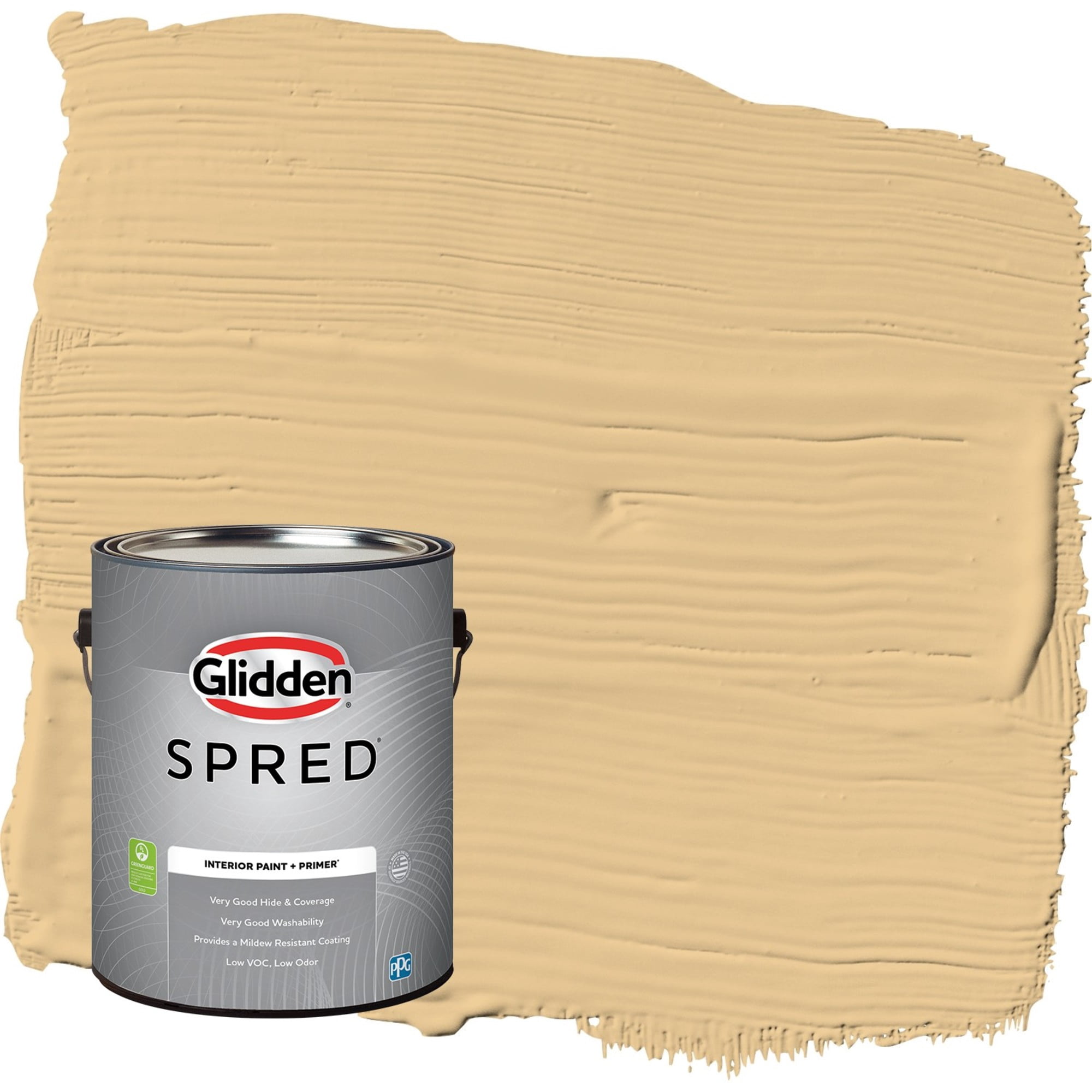 Glidden Spred Halo / Yellow, Flat Interior Paint with Primer, 1 Gallon