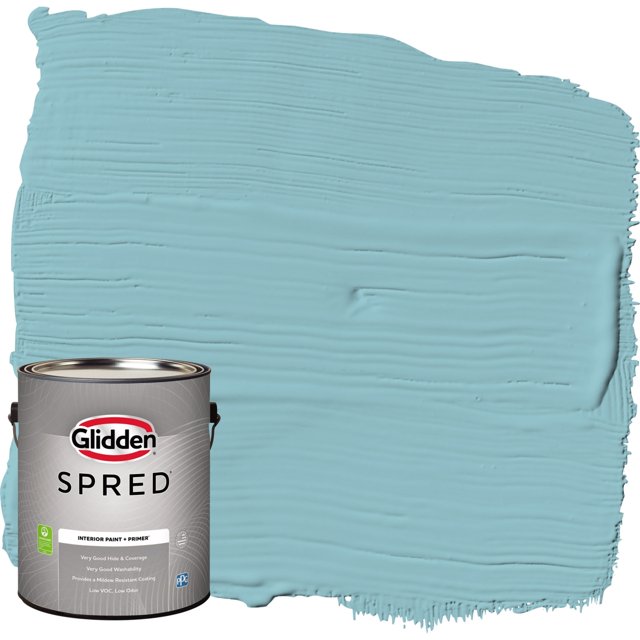 Glidden Spred Interior Paint & Primer Kingston Aqua / Blue, Flat, 1 ...