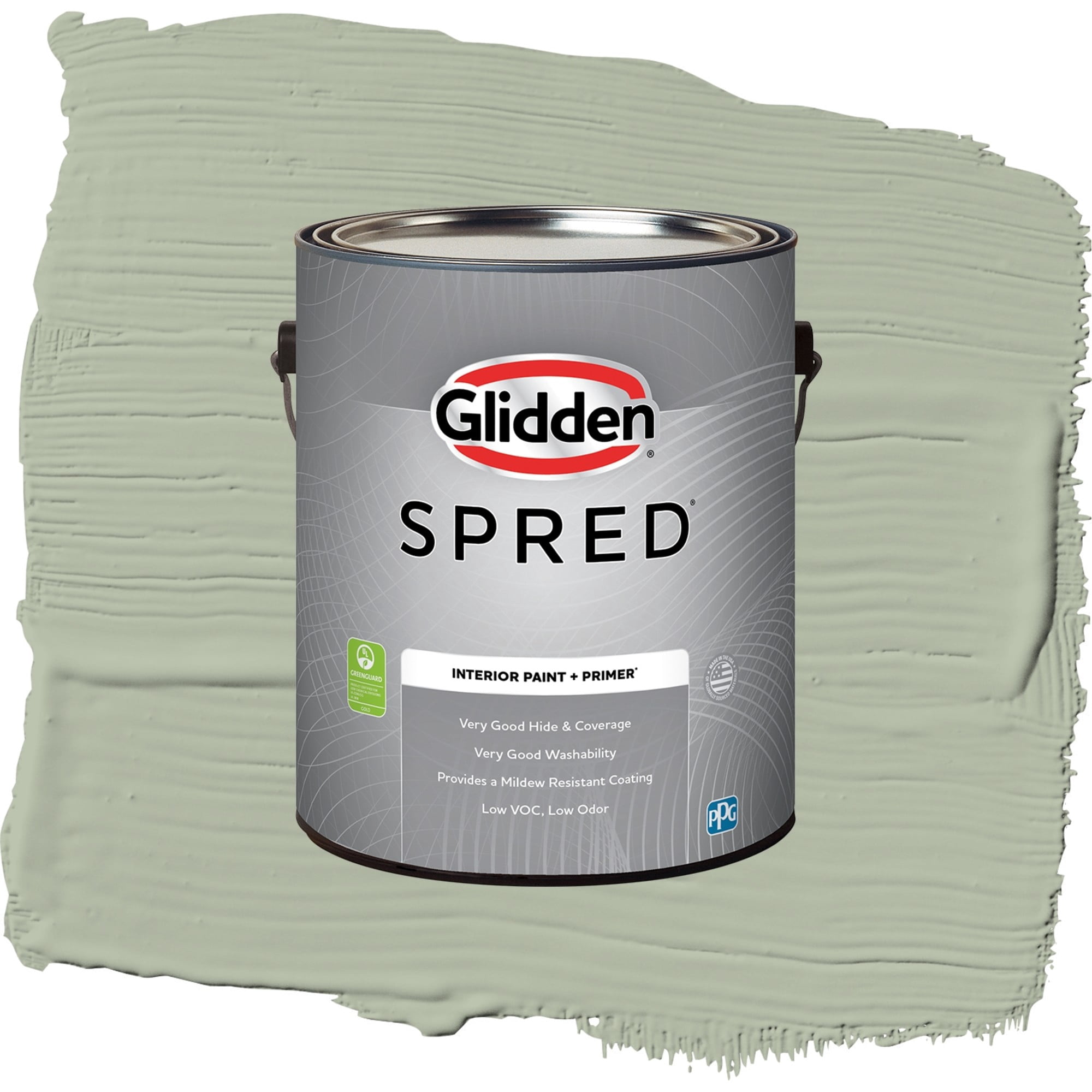 Glidden Spred Light Sage Flat Interior Paint and Primer, 1 Gallon