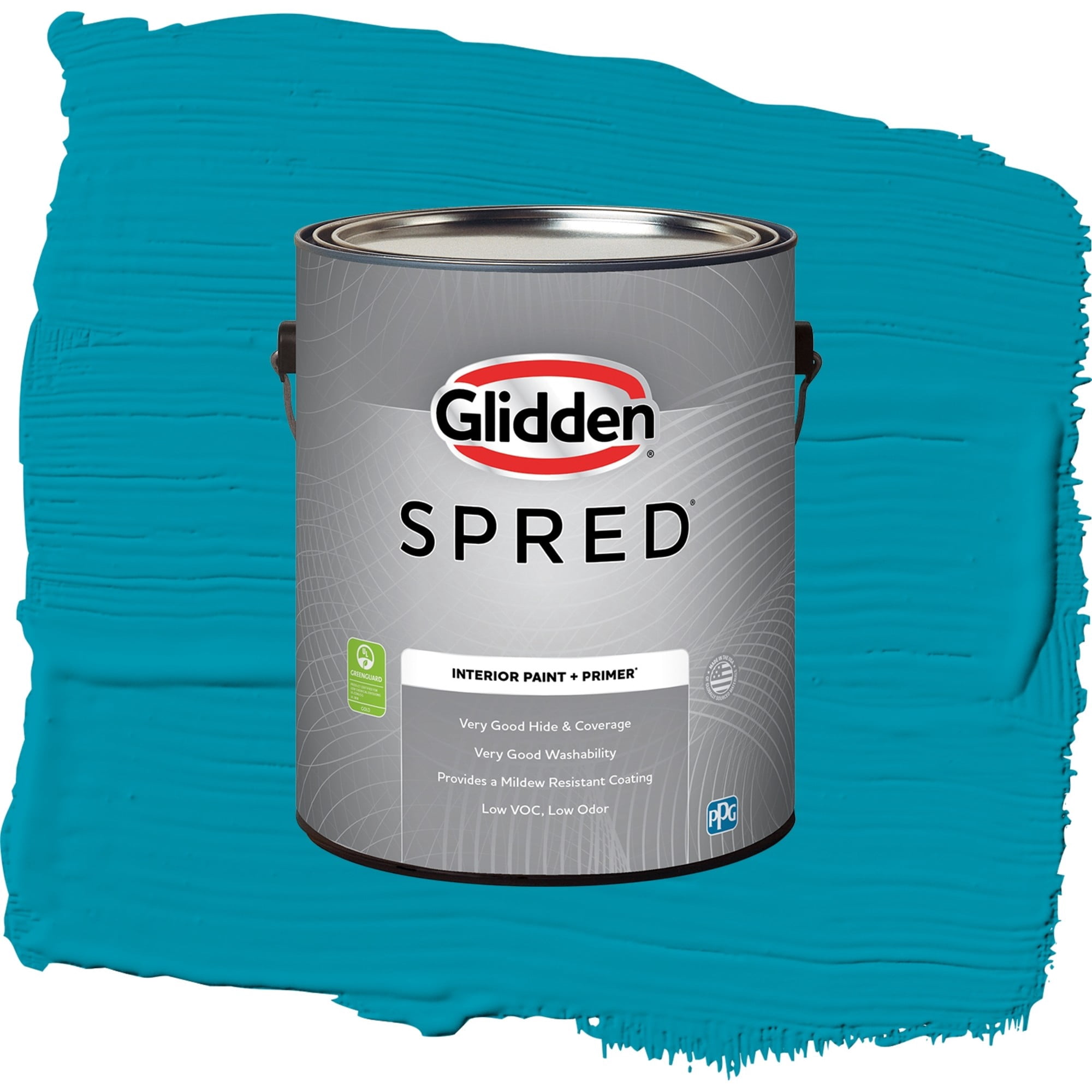 Glidden Spred Mediterranean Blue Flat Interior Paint and Primer, 1 Gallon