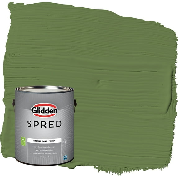 Glidden Spred Mint Leaves / Green Flat Interior Paint with Primer, 1 Gallon
