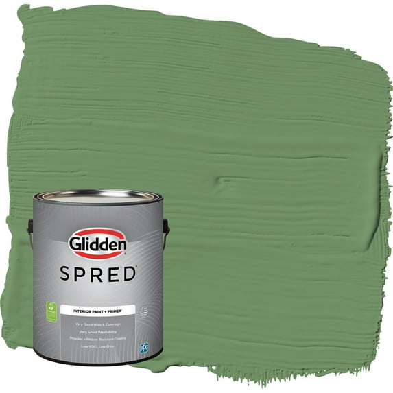 Glidden Spred Moss Ring / Green Eggshell Interior Paint with Primer, 1 Gallon