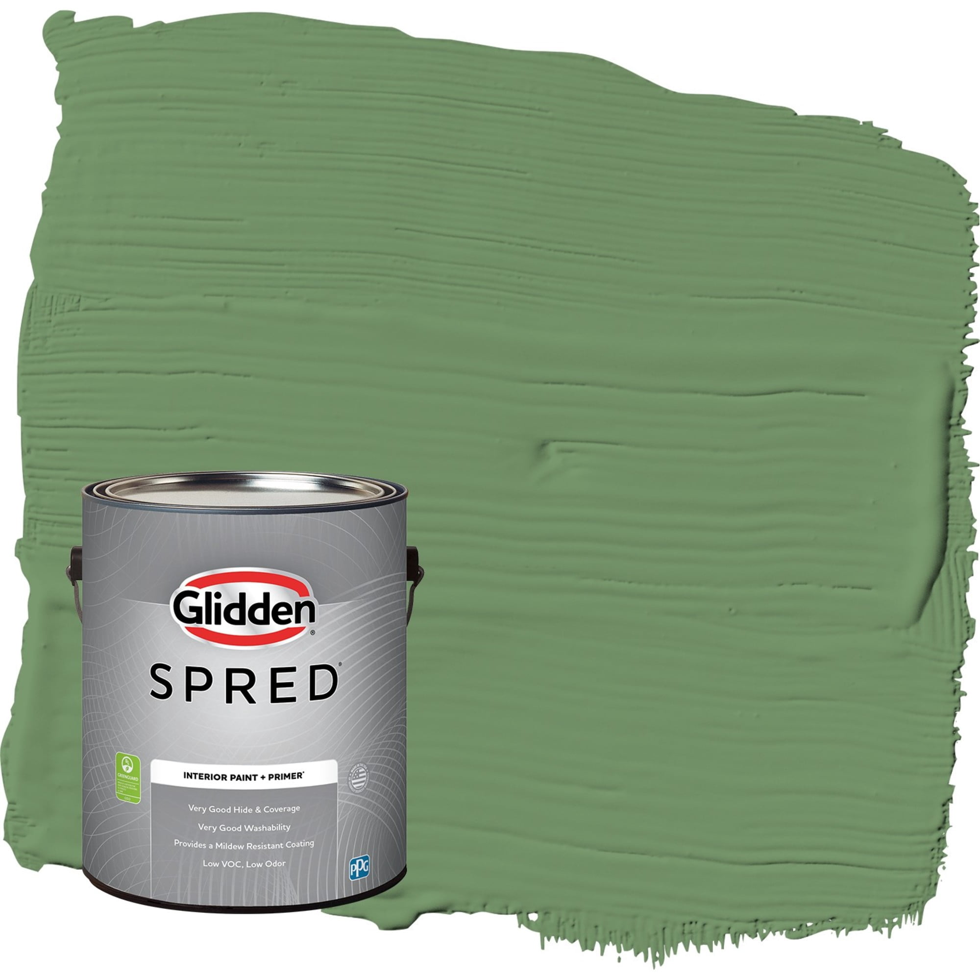 Glidden Spred Moss Ring / Green, Flat Interior Paint with Primer, 1 Gallon