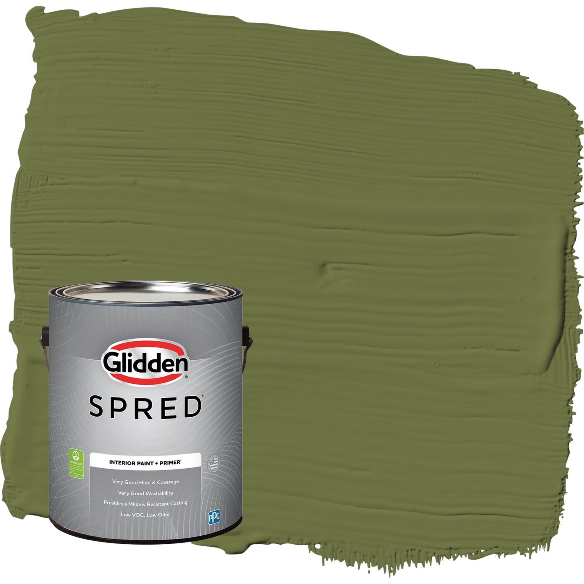 Glidden Spred Oakmoss / Green, Semi-Gloss Interior Paint with Primer, 1 Gallon