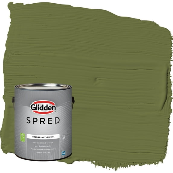 Glidden Spred Oakmoss / Green Semi-Gloss Interior Paint with Primer, 1 Gallon