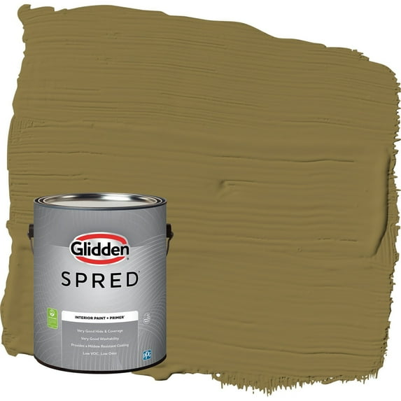 Glidden Spred Pickled Okra / Green Eggshell Interior Paint with Primer, 1 Gallon