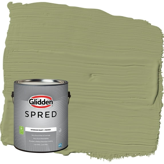 Glidden Spred Pine Trail / Green Flat Interior Paint with Primer, 1 Gallon