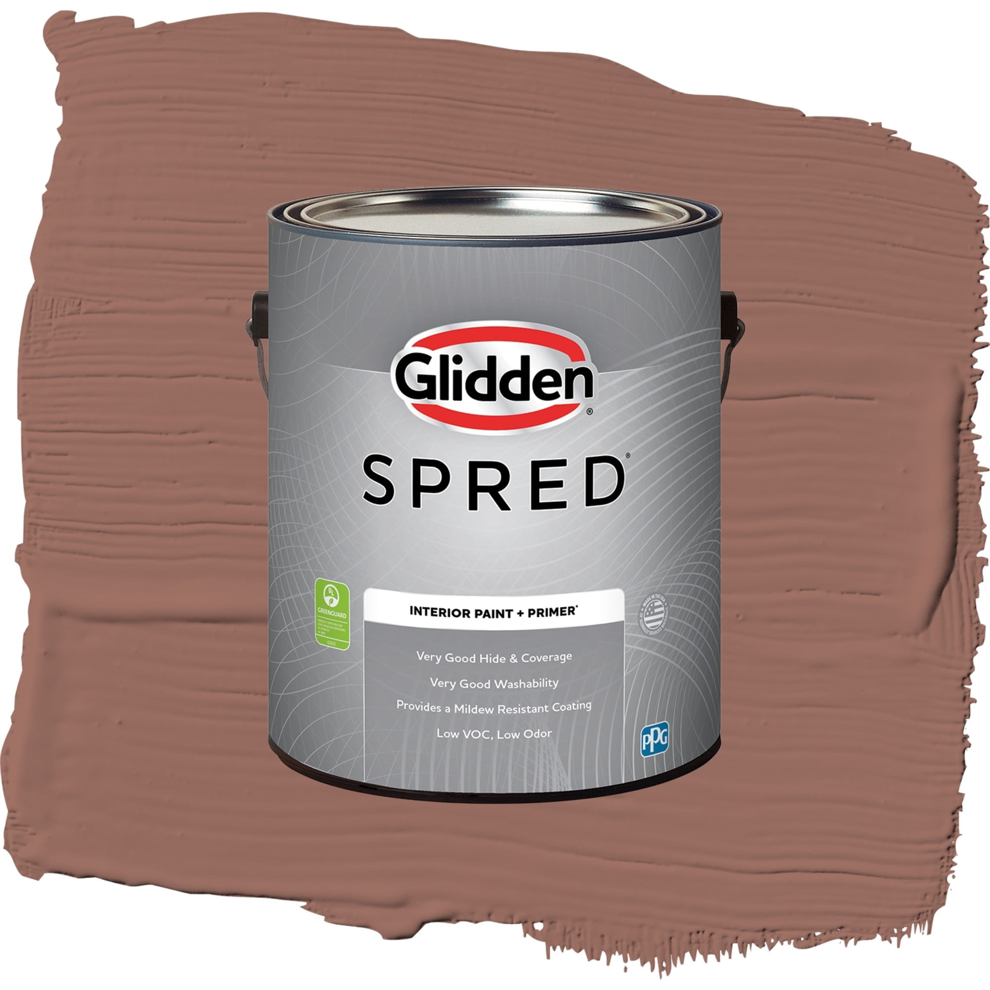 Glidden Spred Safari Brown Flat Interior Paint and Primer, 1 Gallon