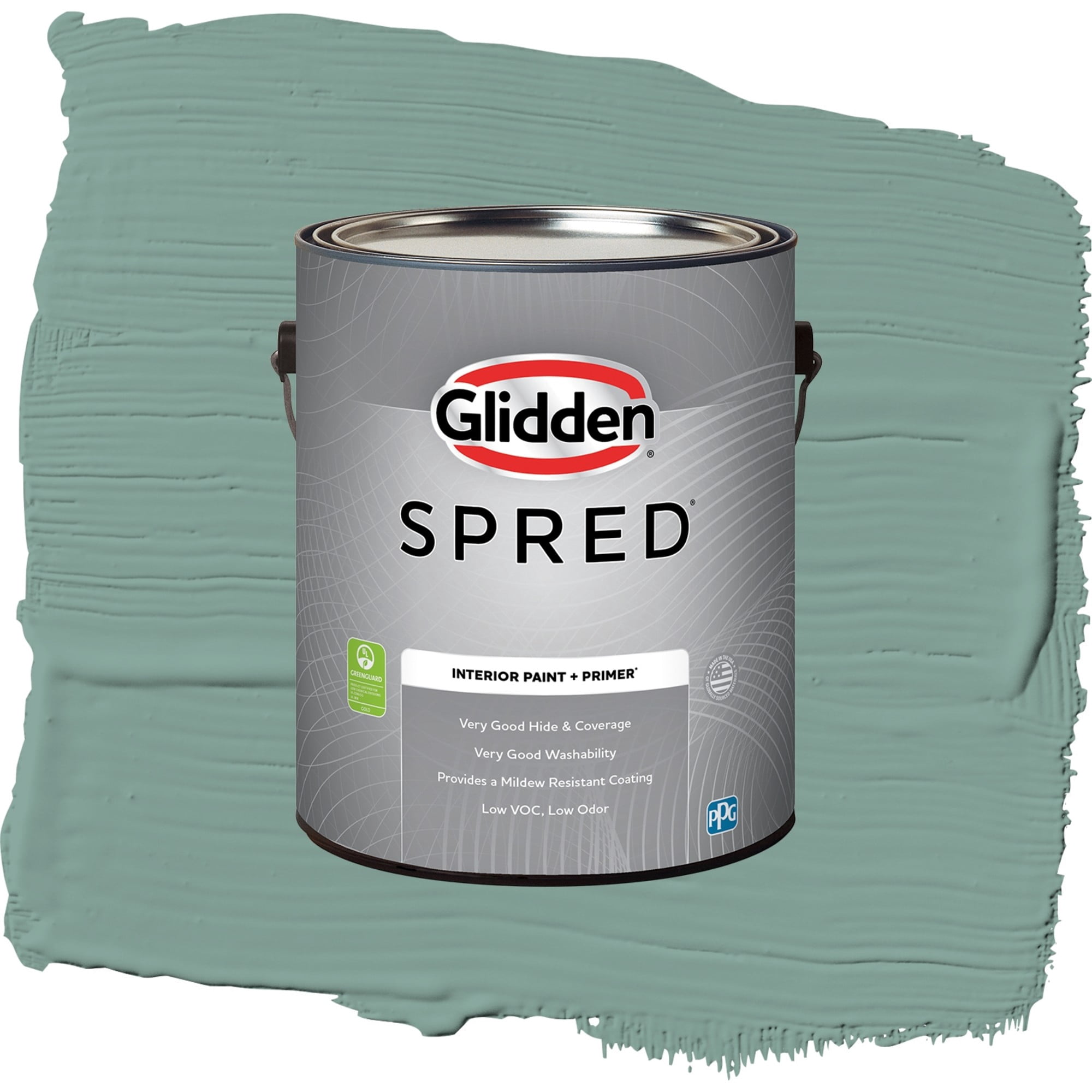 Glidden Spred Silver Laurel Eggshell Interior Paint and Primer, 1 Gallon
