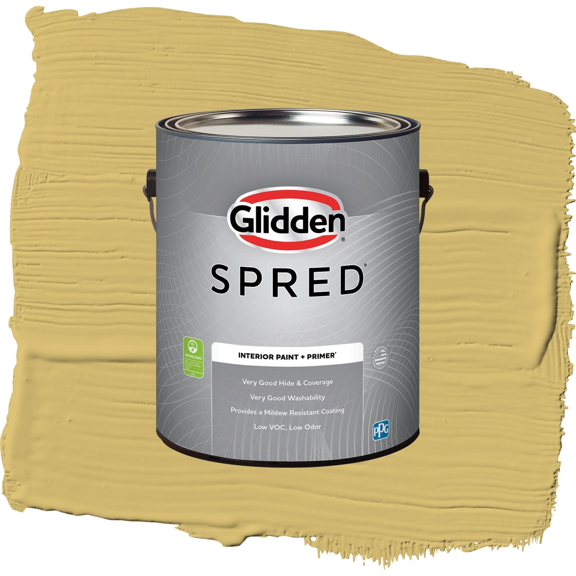 Glidden Spred Spicy Mustard Semi Gloss Interior Paint and Primer, 1 Gallon