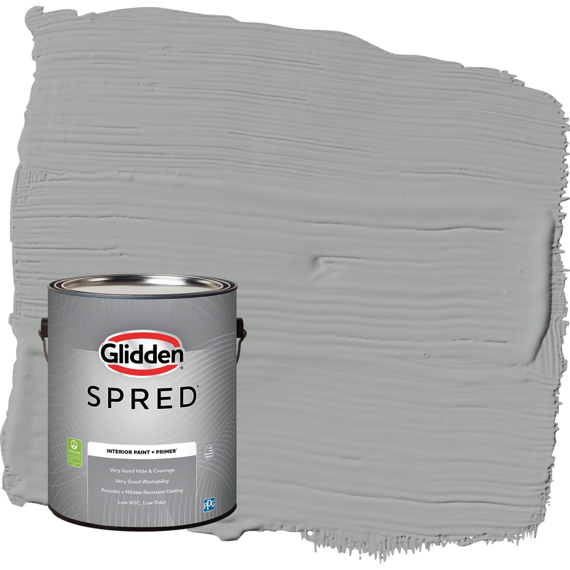 Glidden Spred Stepping Stone / Gray, Semi-Gloss Interior Paint with Primer, 1 Gallon