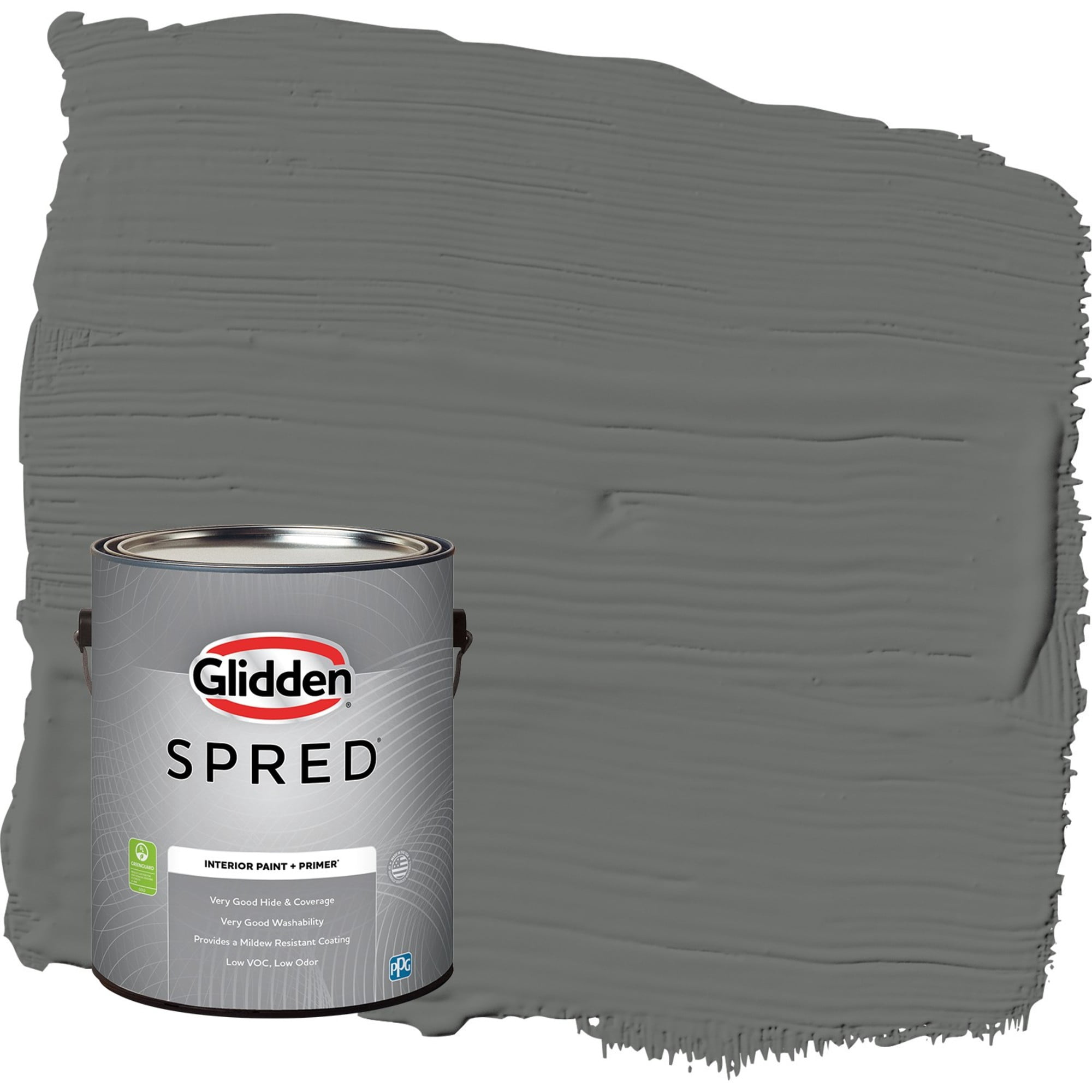 Glidden Spred Up in Smoke / Gray, Flat Interior Paint with Primer, 1 Gallon