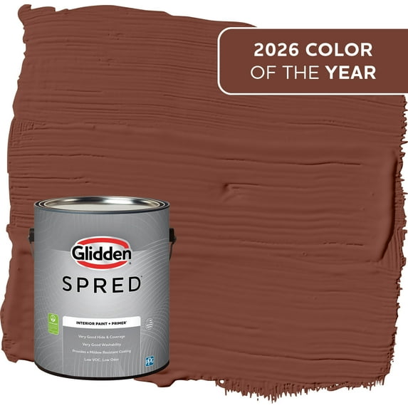 Glidden Spred Warm Mahogany / Red Eggshell Interior Paint with Primer, 1 Gallon