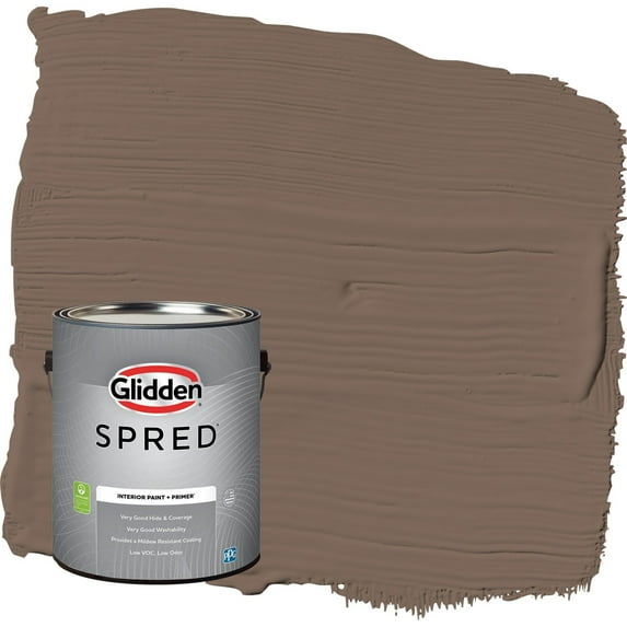 Glidden Spred Warrior / Brown Flat Interior Paint with Primer, 1 Gallon