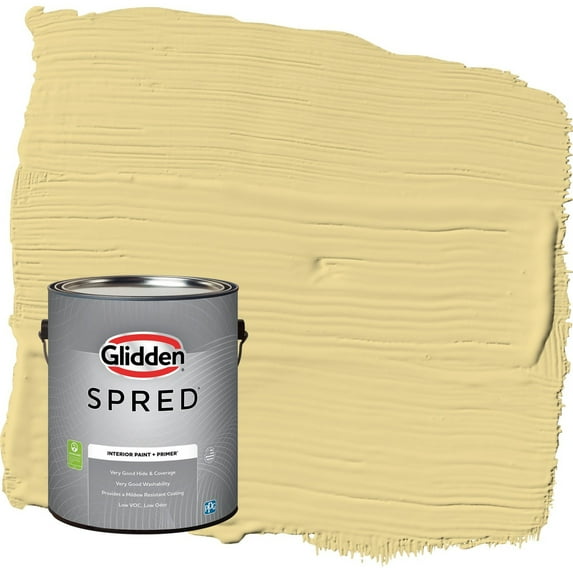 Glidden Spred Wayward Wind / Yellow Flat Interior Paint with Primer, 1 Gallon