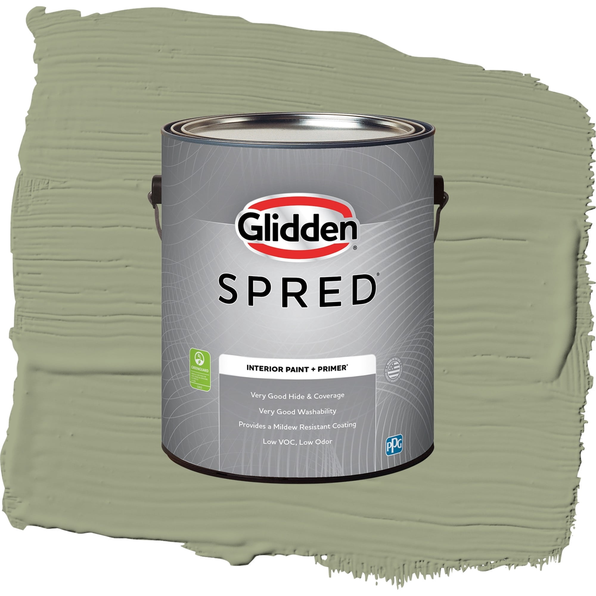 Glidden Spred Zebra Grass Flat Interior Paint and Primer, 1 Gallon