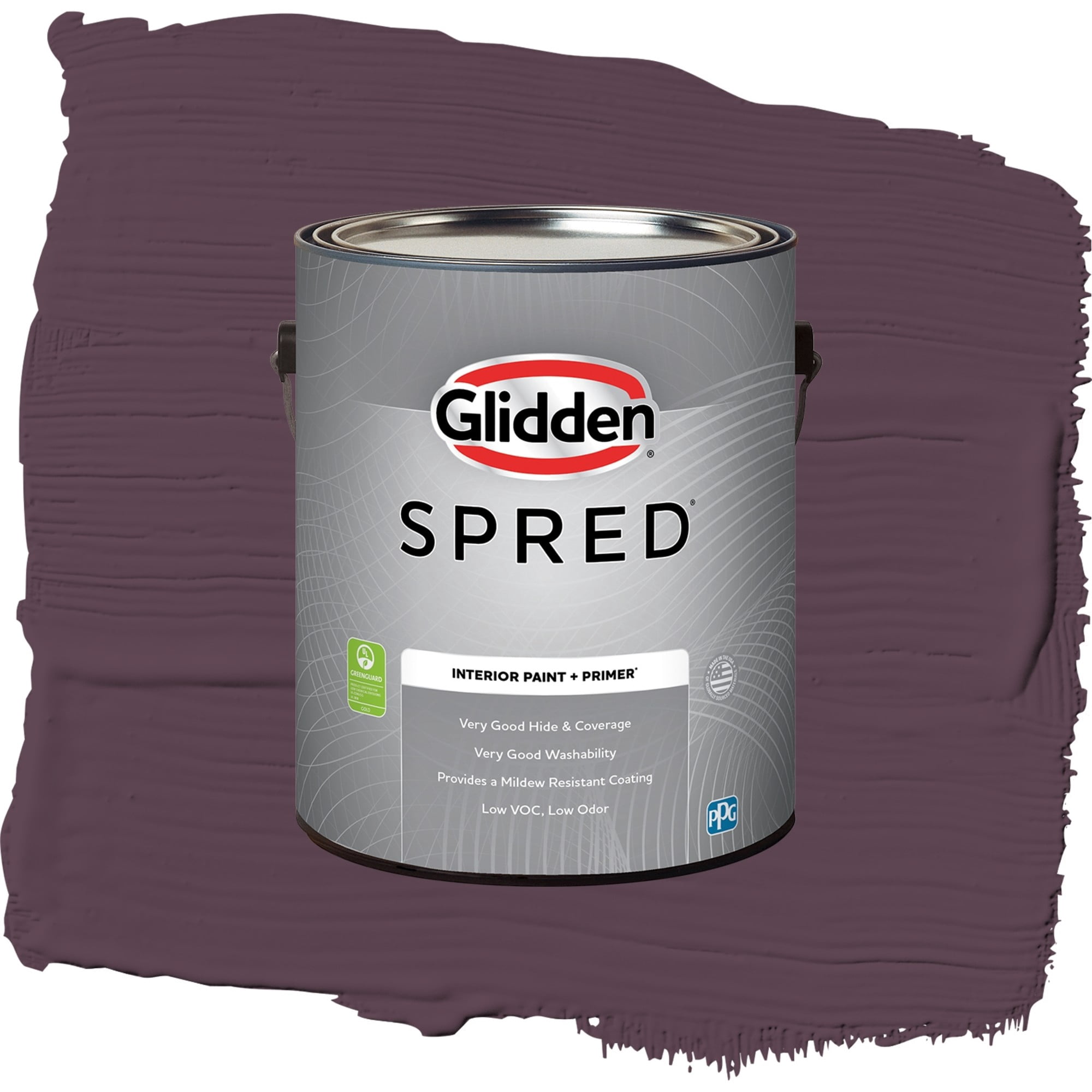 Glidden Spred Purple Basil Flat Interior Paint and Primer, 1 Gallon