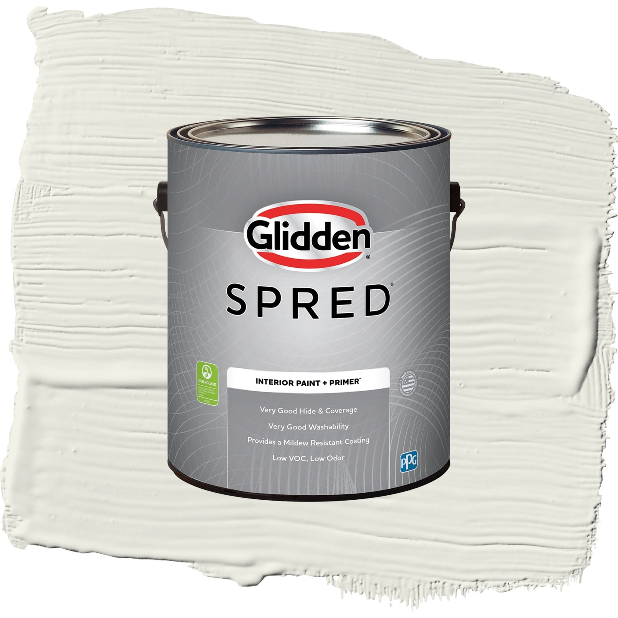 Glidden Spred Silvery Moon Flat Interior Paint and Primer, 1 Gallon