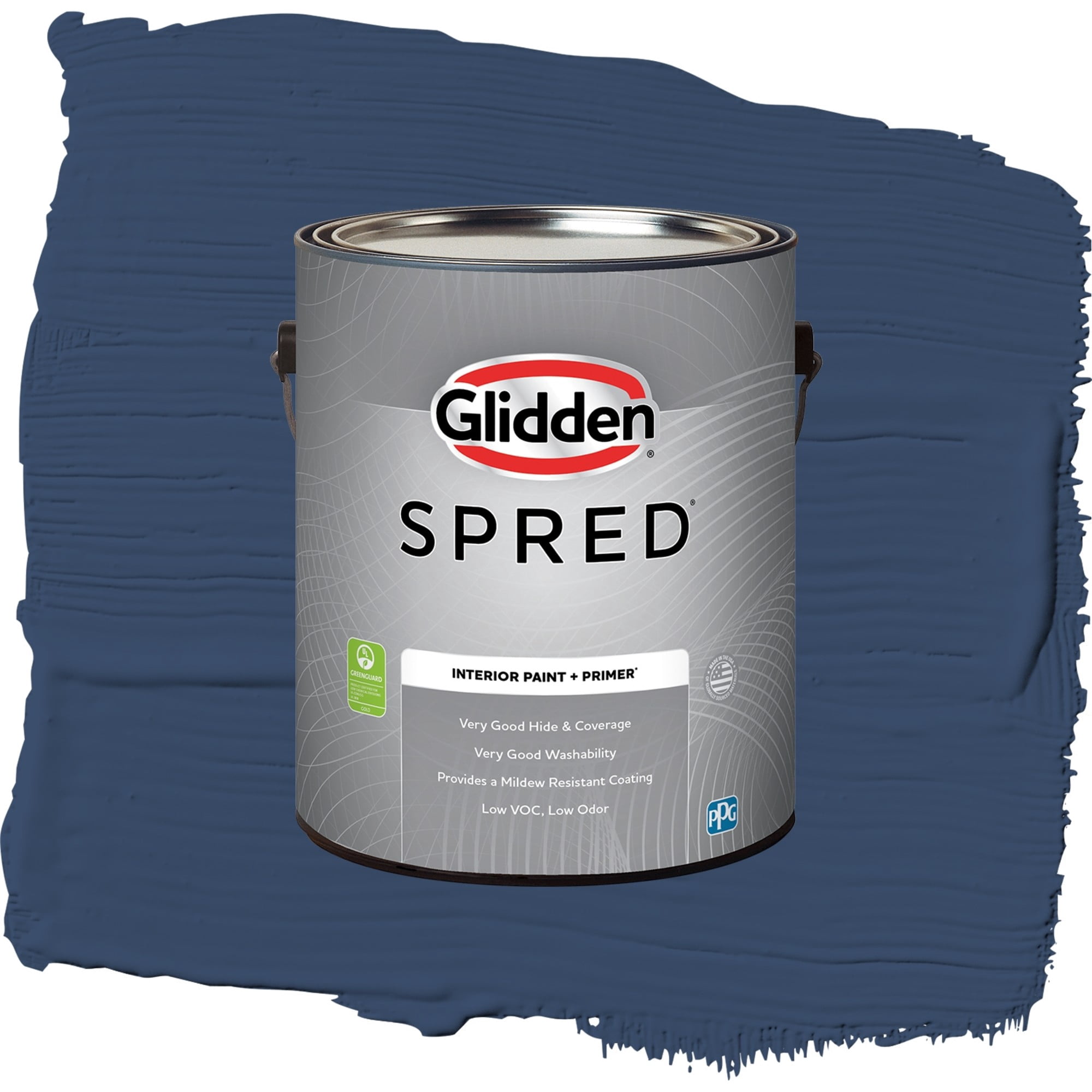 Glidden Spred Annapolis Blue Eggshell Interior Paint and Primer, 1 Gallon