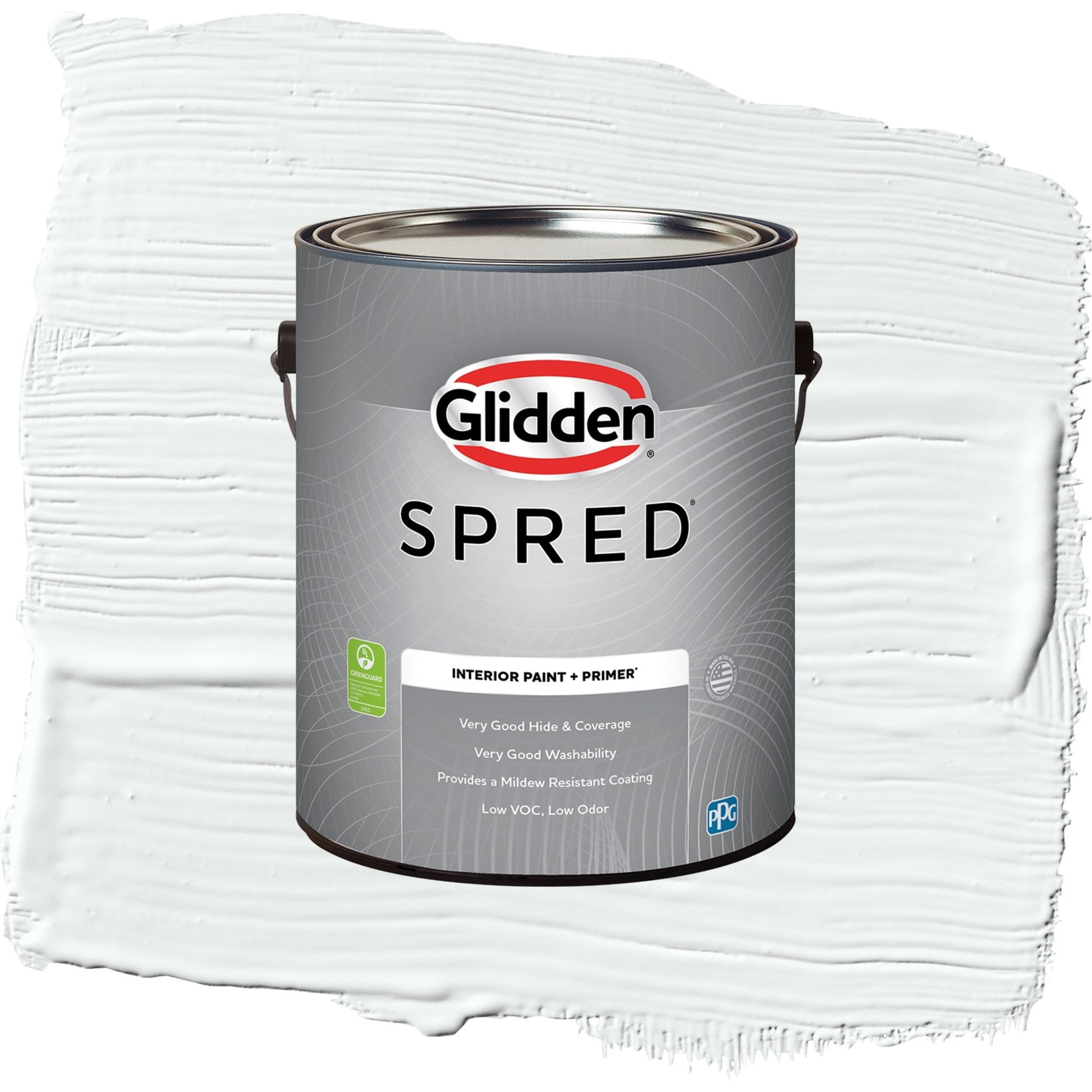 Glidden Spred Moonlit Snow Eggshell Interior Paint and Primer, 1 Gallon
