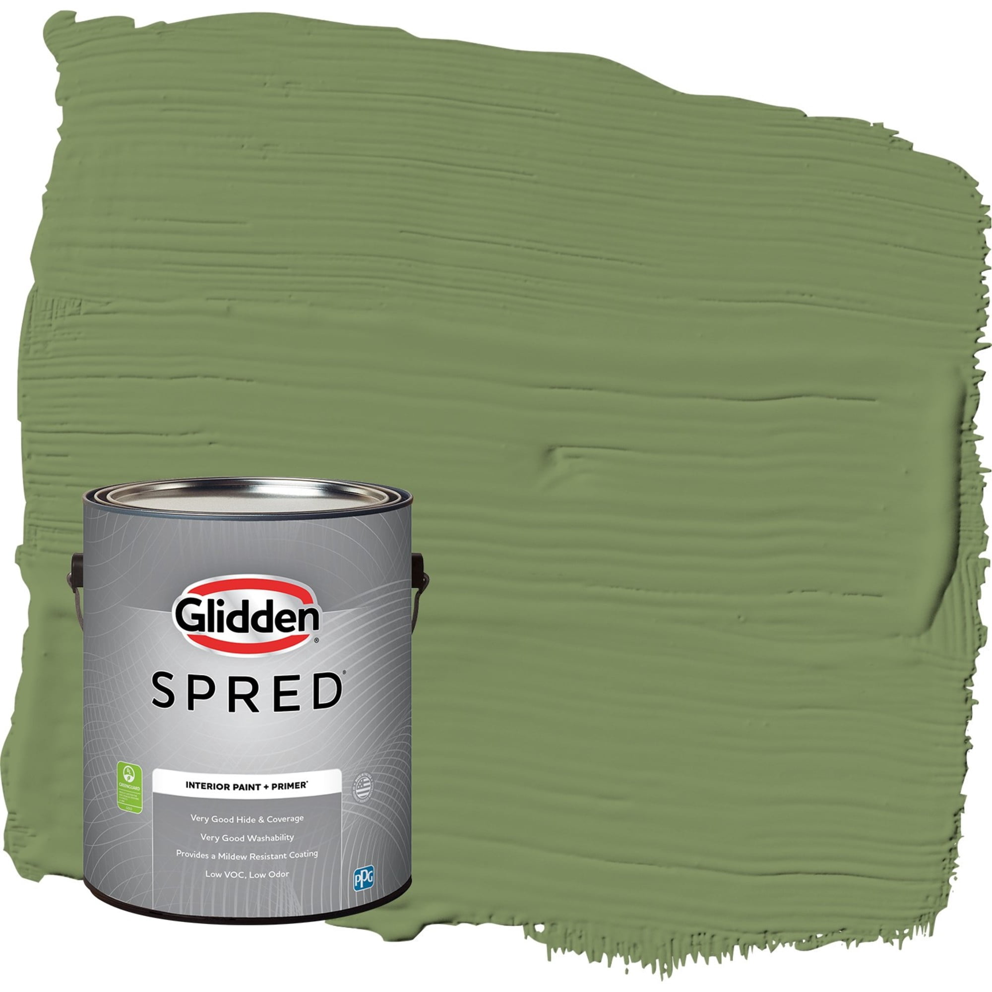 Glidden Spred Moss Point Green / Green, Flat Interior Paint with Primer, 1 Gallon