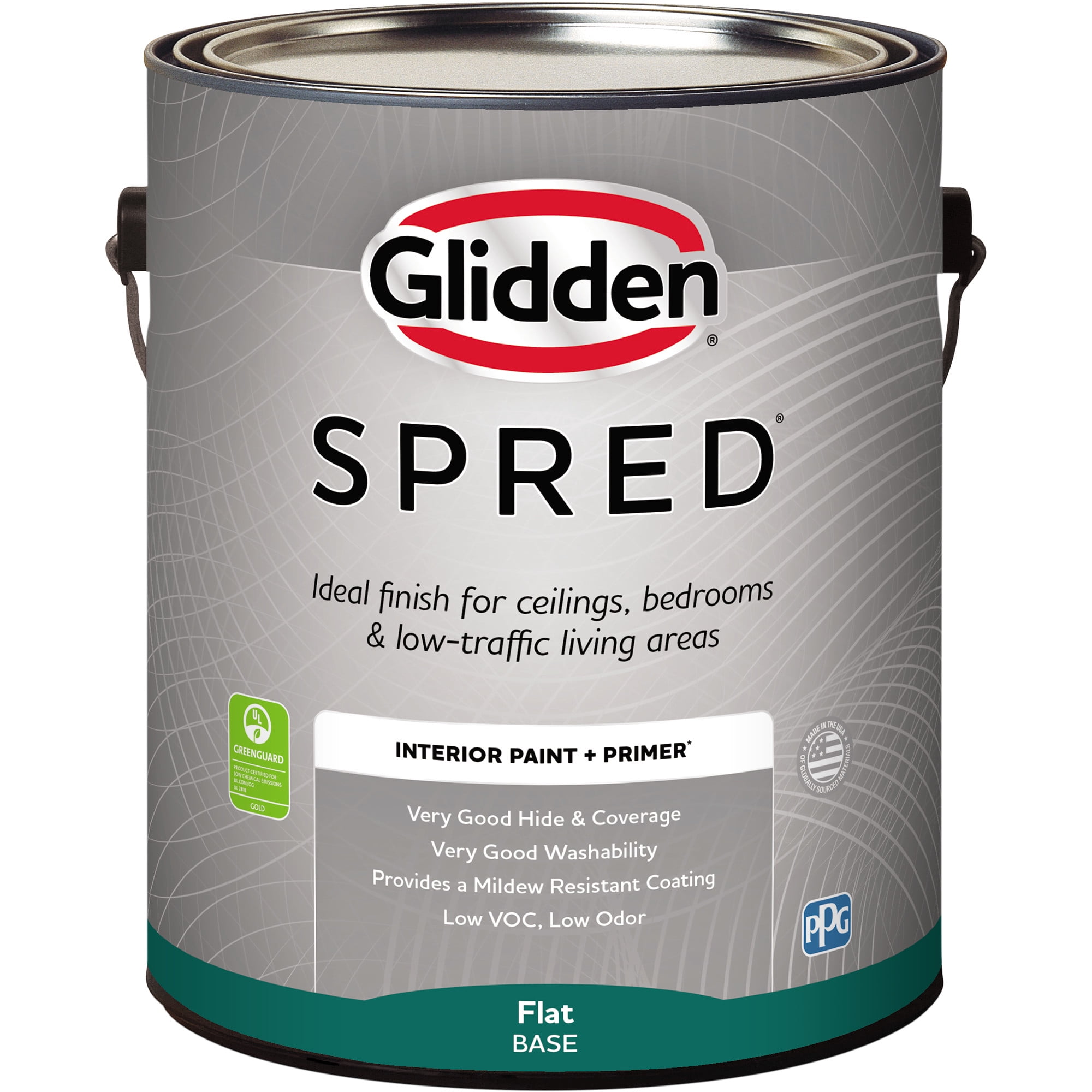 Glidden Spred White Interior Paint + Primer Flat , 1 Gallon