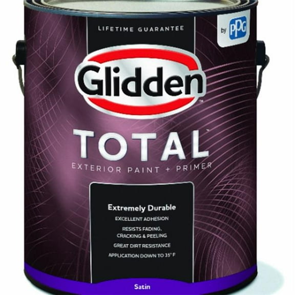 Glidden Total Exterior Latex Satin Paint - Durable - 4 Pack, White