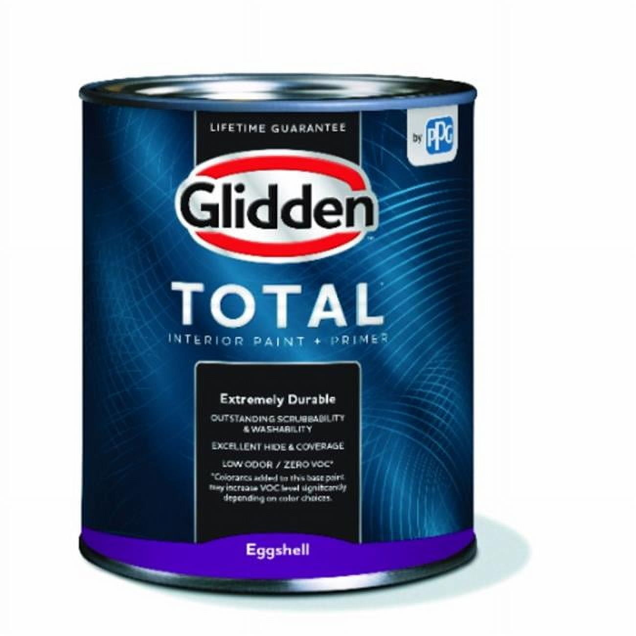 Glidden Total Interior Paint + Primer Eggshell Ultra Deep Base Quart ...