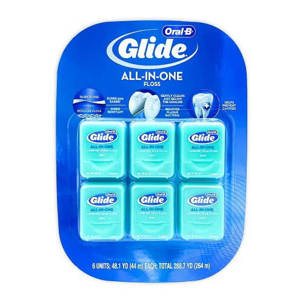 Glide Crest Comfort Plus Dental Floss Mint 40m each (6 pack) - Walmart.com